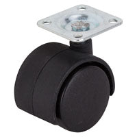 ProSource JC-F01-PS Caster, 1-5/8 in Dia Wheel, 1-5/8 in W Wheel, Nylon Wheel, Black, 40 lb, Steel Housing Material