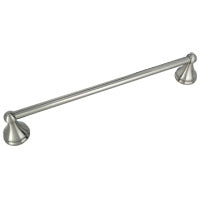 Boston Harbor Towel Bar, Zinc, Brushed Nickel, Surface Mounting, 18 in
