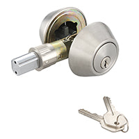 ProSource Deadbolt, 3 Grade, Stainless Steel, 2-3/8 to 2-3/4 in Backset, KW1 Keyway