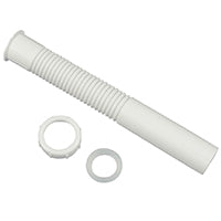Danco 51068 Universal Flexible Tailpiece Extension With High Line Captured nut, 1-1/2 In, Slip Joint, Plastic, 12 In L, 1-1/2" x 12", White