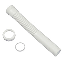 Danco 51069 Universal Flexible Tailpiece Extension, 1-1/2 in, Slip Joint, Plastic, 11-1/2 in L, 1-1/2" x 11-1/2", White