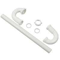Danco 51665 Universal S-Trap with (3) Nut and Washer, Slip Joint, Polypro Plastic, 1-1/4 in Dia, White