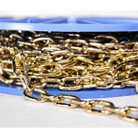 BARON 7633 Straight Link Chain, #3, 50 ft L, 270 lb Working Load, Steel, Zinc