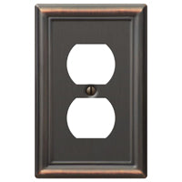 Amerelle Chelsea 149DDB Receptacle Wallplate, 2 -Gang, Steel, Bronze