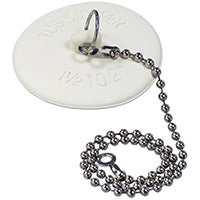 DANCO Rubber Tub Stopper with Chain, White (80783)