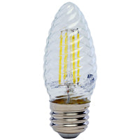 Feit Electric BPF1560/850/FILED LED Bulb, Decorative, F15 Lamp, 60 W Equivalent, E26 Lamp Base, Dimmable, Clear