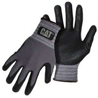 Cat CAT017419M Dipped and Dotted Nitrile Coated Palm Gloves – Medium, Safety Wear Gloves with Extended Knit Wrist. Protective Gear