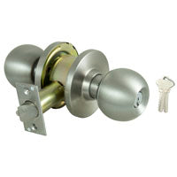 ProSource Knob Set, 2 Grade, Ball Knob Handle, Keyed Different Key, Stainless Steel, Stainless Steel