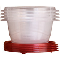 Rubbermaid TakeAlongs 7F52RETCHIL Food Storage Container Set, 3.2 Cups Capacity, Clear, 6 in L, 7 in W, 5 in H