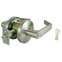 ProSource Door Entry Lever, 2 Grade, Keyed Different Key, Stainless Steel, Stainless Steel, 2-3/4 in Backset
