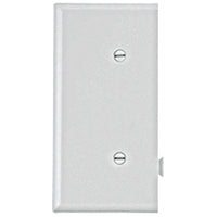 EATON Wiring STE14W Polycarbonate 1-Gang Blank Sectional Mid Size End Wall Plate, White