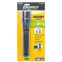 Dorcy 41-2611 4,000-Lumen Pro Water-Resistant Aluminum LED Rechargeable Flashlight with Built-in Power Bank,Gray