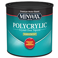 Minwax Polycrylic 211114444 Protective Finish, Ultra Flat, Liquid, 1/2 pt