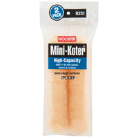 WOOSTER Mini-Koter R231-6 Mini Roller, 1/2 in Thick Nap, 6 in L, Fabric Cover
