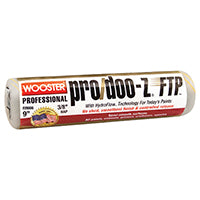 WOOSTER RR666-9 Paint Roller Cover, 3/8 in Thick Nap, 9 in L, Fabric Cover, White