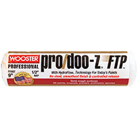 WOOSTER RR667-9 Paint Roller Cover, 1/2 in Thick Nap, 9 in L, Fabric Cover, White