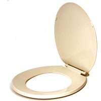 ProSource KJ-883A1-BN Toilet Seat, Round, Plastic, Bone, Plastic Hinge