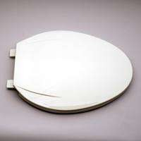 ProSource KJ-873A1-WH Toilet Seat, Elongated, Plastic, White, Plastic Hinge