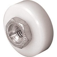 Prime-Line B 629 Door Roller, 1/4 in ID x 3/4 in OD Dia Roller, 1/4 in W Roller, Nylon, White, 2-Roller