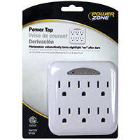 PowerZone OR801105 Outlet Tap, 125 V, 6 -Outlet, White