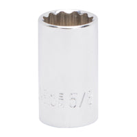 Vulcan MT6515878 Drive Socket, 5/8 in Socket, 1/2 in Drive, 12-Point, Chrome Vanadium Steel, Chrome