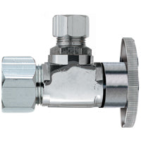 Plumb Pak PP20061LF 1/4 Turn Angle Shut-Off Valve, 5/8 X 3/8 X Od, Body, Chrome Plated, Brass