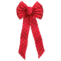 Holiday Trims 6061 Bows, Plaid Glitter, 7 Lp