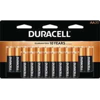 DURACELL MN1500B20 Battery, 1.5 V Battery, 2450 mAh, AA Battery, Alkaline, Rechargeable: No, Black/Copper