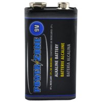 PowerZone 6LR61-1P-DB Battery, 9 V Battery, Alkaline, Manganese Dioxide, Potassium Hydroxide and Zinc