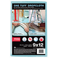 Trimaco ONE TUFF 90019 Drop Cloth, 12 ft L, 9 ft W, Sontara Fabric, Blue