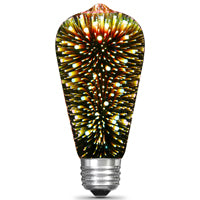 FEIT Electric Infinity 3D Fireworks LED Light Bulb, ST19 LED Bulb, ST19/PRISM/LED,1 Count (Pack of 1), Multicolor