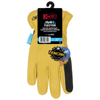Kinco 387P-M Gloves, M, Keystone Thumb, Elastic Cuff, Buffalo Leather, Gold