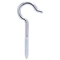 Mintcraft LR310 Ceiling Hook, 7/16 in Dia x 4 in L, NO 2 Wire, Bright Zinc Plated