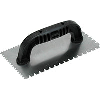 QLT 238 Trowel, 9 in L, 4 in W, Flat V and U Notch