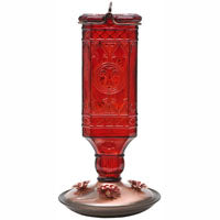 Perky-Pet 8116-2 Square Antique Glass Bottle Hummingbird Feeder - Outdoor Garden Decor, Unique Gifts