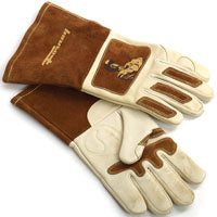 Forney 53410 Signature Men's Welding Gloves, Large, White/Brown