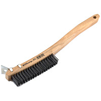Forney 70511 Scratch Brush with Scraper, 0.014 in L Trim, Carbon Steel Bristle