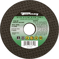 Forney 71852 Cut-Off Wheel with 7/8-Inch Arbor, Masonry Type 1, C24R-BF, 4-1/2-Inch-by-1/16-Inch