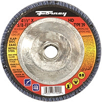 Forney 71920 Flap Disc, Type 29 Blue Zirconia with 5/8-Inch-11 Threaded Arbor, 40-Grit, 4-1/2-Inch