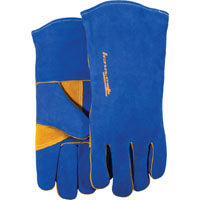 Forney INDUSTRIES 53422 Large, Blue, Men's, Heavy Duty Welding Gloves, Blue/Gold