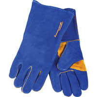 Forney 53423 Leather Heavy Duty Men's Welding Gloves with Reinforced Thumb, X-Large, Blue/Gold