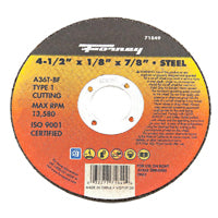Forney 71849 Cut-Off Wheel with 7/8-Inch Arbor, Metal Type 1, A36T-BF, 4-1/2-Inch-by-1/8-Inch