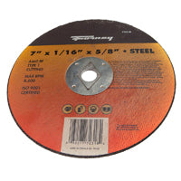 Forney 72318 Cut-Off Wheel, Type 1 Metal with 5/8-Inch Arbor, A46T-BF, 7-Inch-by-1/16-Inch