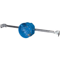 Carlon B620KR-UPC Ceiling Box, 4 in W, 4 in D, 2-1/4 in H, 1 -Gang, Polycarbonate, Blue