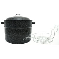 Granite Ware Enamel on Steel 21.5-Quart Water Bath Canner with lid & Jar Rack, Speckled Black