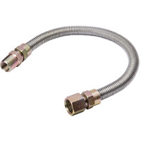 B & K G014SS101118RP Gas Connector, 1/2 in, MIP x FIP, Stainless Steel, 18 in L, 3/8 in OD