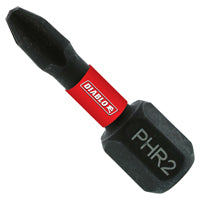 Diablo DPH2R1P2 Reducing Screwdriver Insert Bit, #2 Drive, Phillips Drive, 1 in L