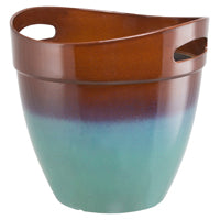 Landscapers Select PT-S039 Planter, 12 in Dia, Round, Resin, Teal, Teal
