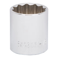 Vulcan MT6521736 Drive Socket, 1-1/8 in Socket, 1/2 in Drive, 12-Point, Chrome Vanadium Steel, Chrome
