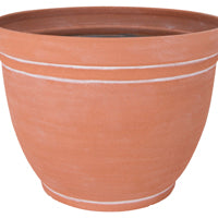 Landscapers Select PT-S060 Planter, 18 in Dia, Round, Resin, Terra Cotta, Terra Cotta
